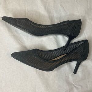 Nina Black Mesh Sparkly Heels